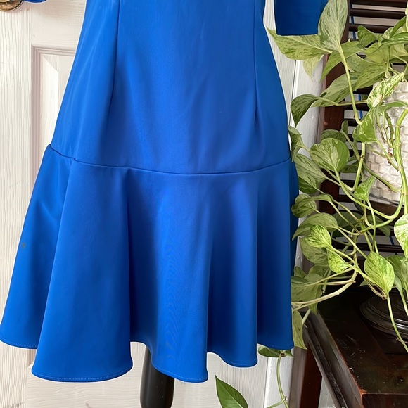 Forcast Royal Blue Peplum Hem Flare Mini Dress Size US 6/Aus 10 NWT - Picture 3 of 9